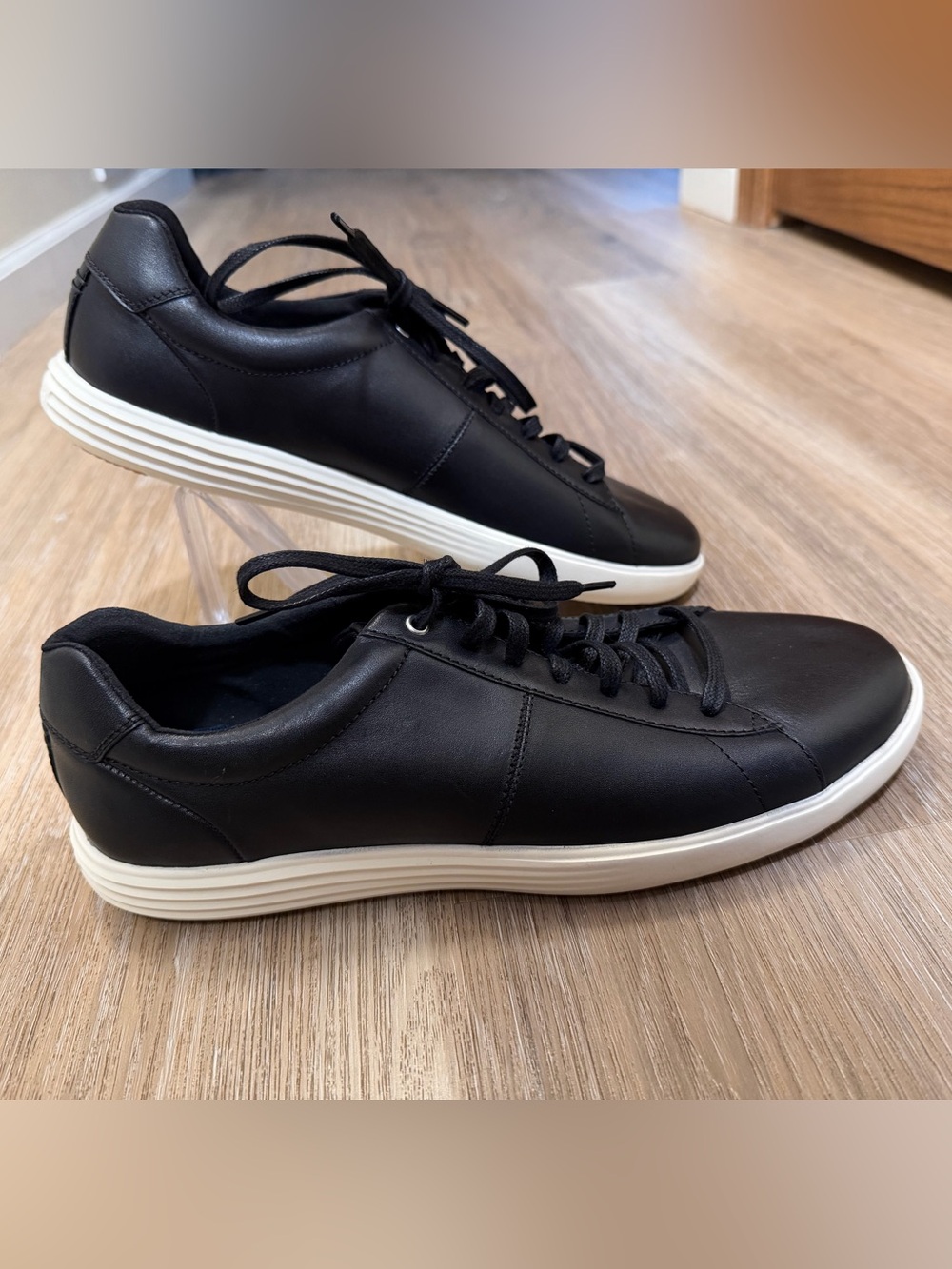 Cole Haan Grand OS Men’s Leather Sneakers Size 9.5 Black C32499 New